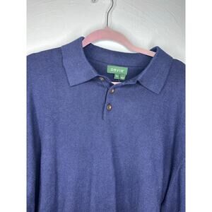 Orvis Cashmere Silk Blend Sweater Men's Size XL Blue Collared New Preppy